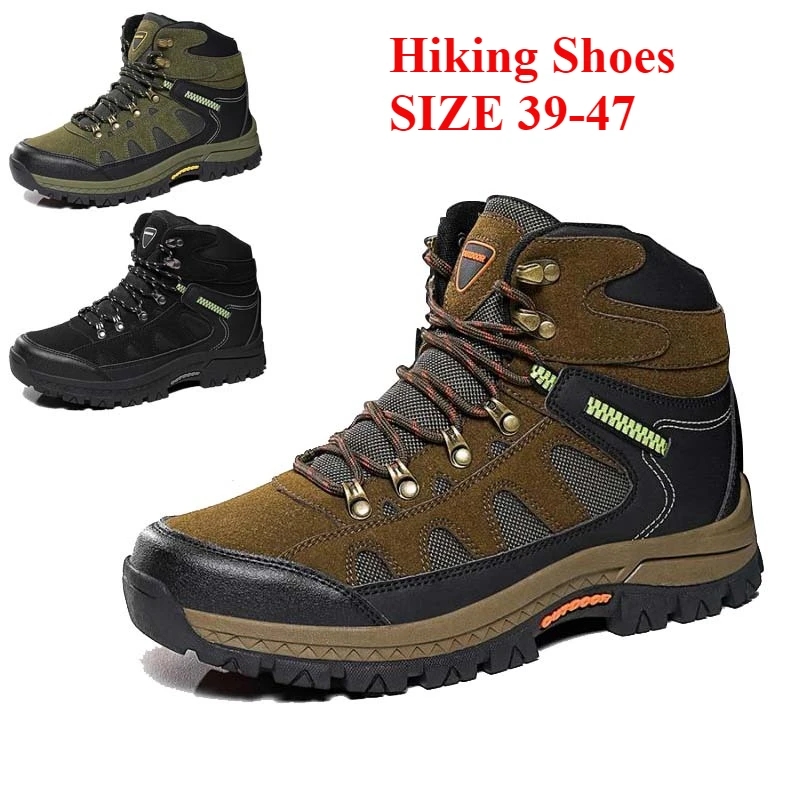 

Осенняя мужская походная обувь, высокие кроссовки, нескользящая износостойкая уличная горная обувь, спортивные повседневные треккинговые ботинки на шнуровке