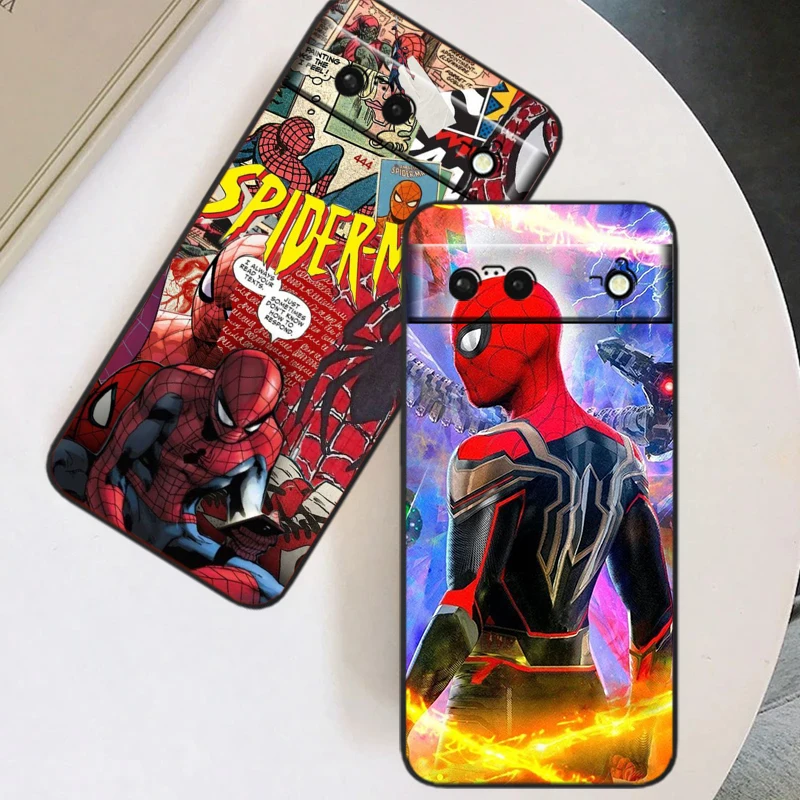 Marvel Hero Logo Anime For Google Pixel 9 8 7A 7 6A 6 5A 5 4 4A XL 5G Black Silicon Shockproof Shell Funda Phone Case