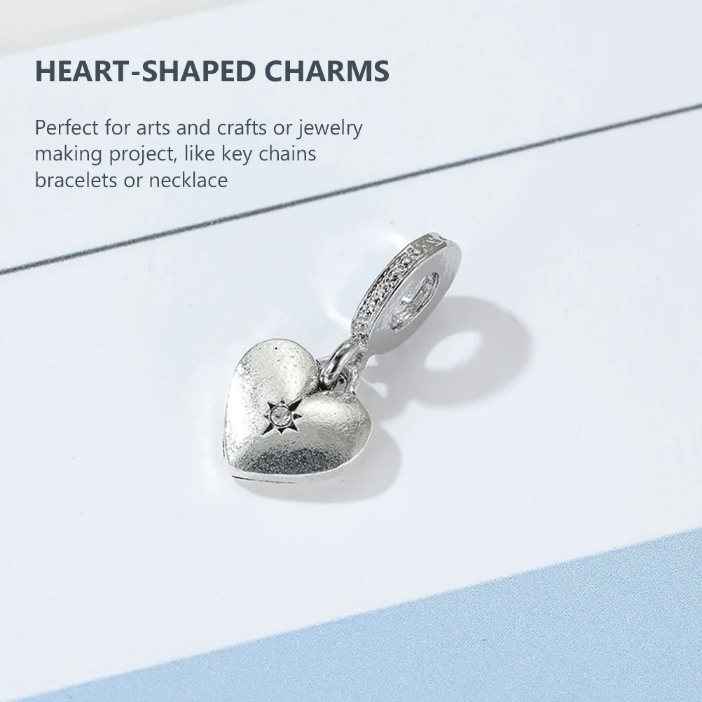 

5Pcs Heart-Shaped Jewelry Charm Alloy Pendant DIY Accessory for Bracelet Necklace Bangle Craft Creative Gifts Alloy Pendant