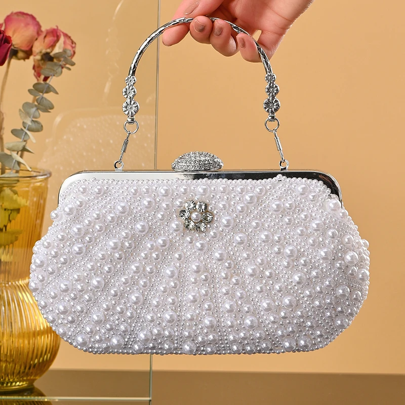 

Beaded Handbag Chain Bag Gift for Socialites Storage Wedding Party Evening Gown Bag Elegant Women's Clutch with Chain