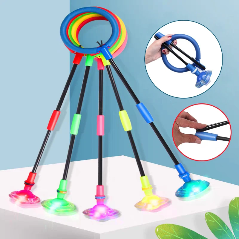 COYOCO Portable Foldable Glow Jump Rope Swing Ball – Outdoor Fun Sports  Kids\' Force Reaction Training Tool