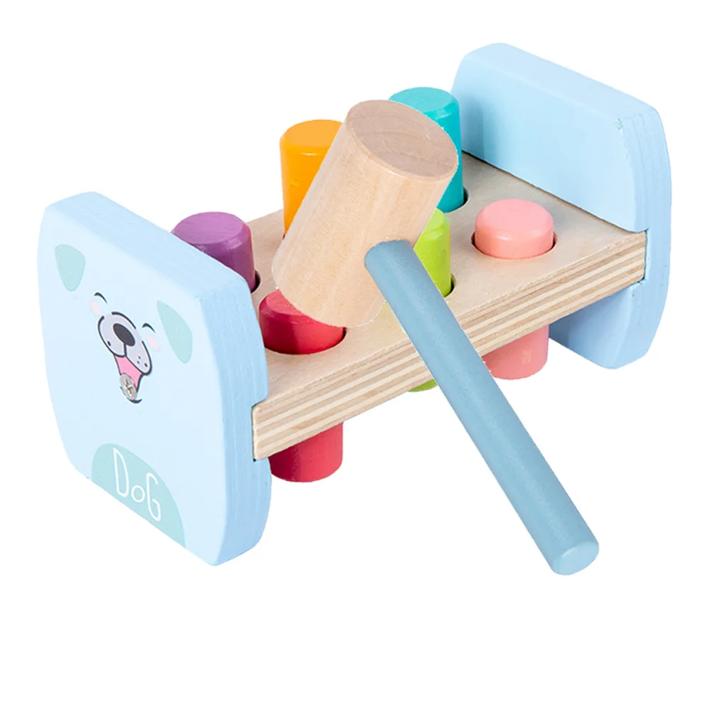 

1Set Wooden Knock Cartoon Hammering Station Early Education Development Hand Eye Coordination Children Interactive Plaything