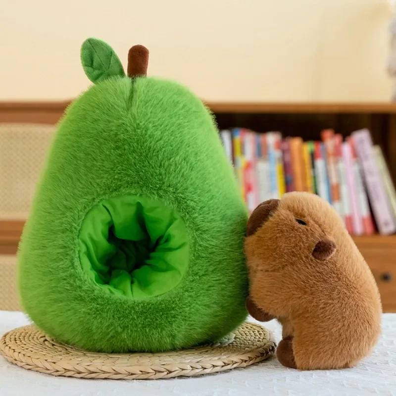 Avocado Plush Toy Capybara Doll Capibala Sleeping Pillow Large Plushie Kawaii Creative Fruit Rag Cushion Boys Birthday Gifts