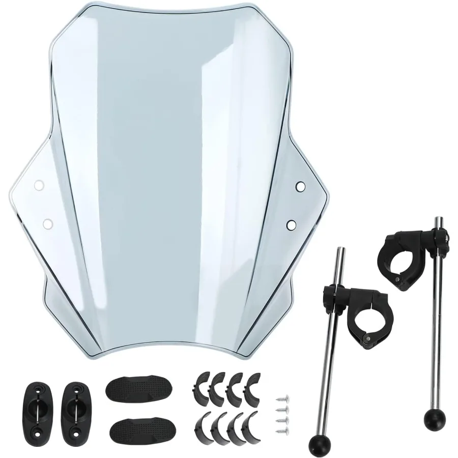 

Универсальное регулируемое лобовое стекло мотоцикла для руля 22 мм, 25 мм, 28 мм черного цвета с прочным акриловым материалом для