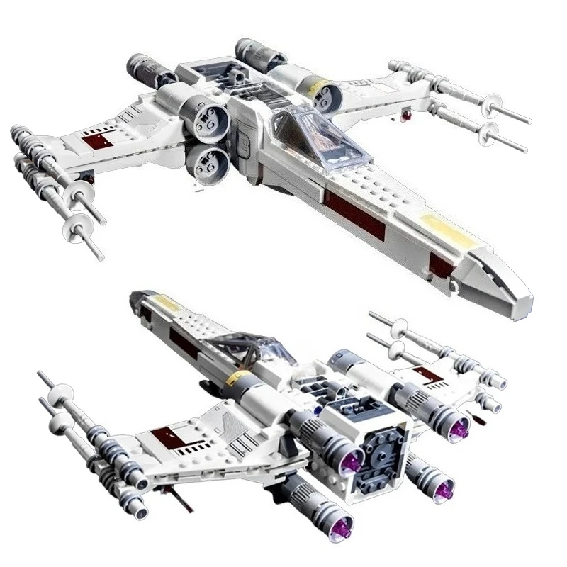 

474 шт. Креативный конструктор «Истребитель X-wing Люка Скайуокера» с 4 фигурками, строительные блоки, игрушка-подарок для детей и взрослых мальчиков