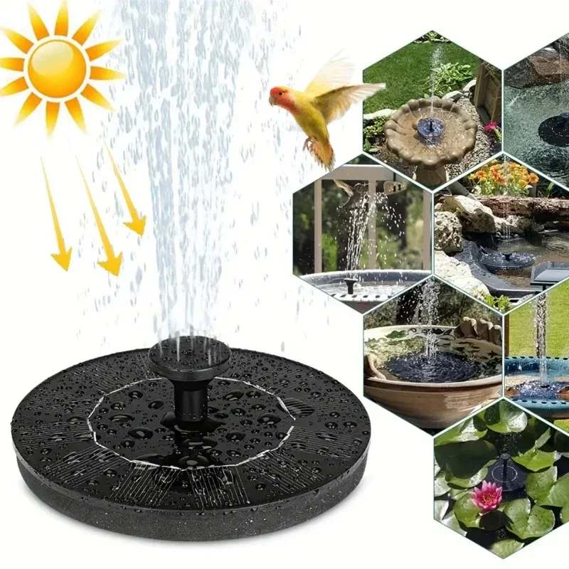 

Solar Fountain Decoration with 6 Nozzles,for Floating Bird Bath, Gardens, Ponds, Swimming Pools, Outdoor and Backyard Aquariums