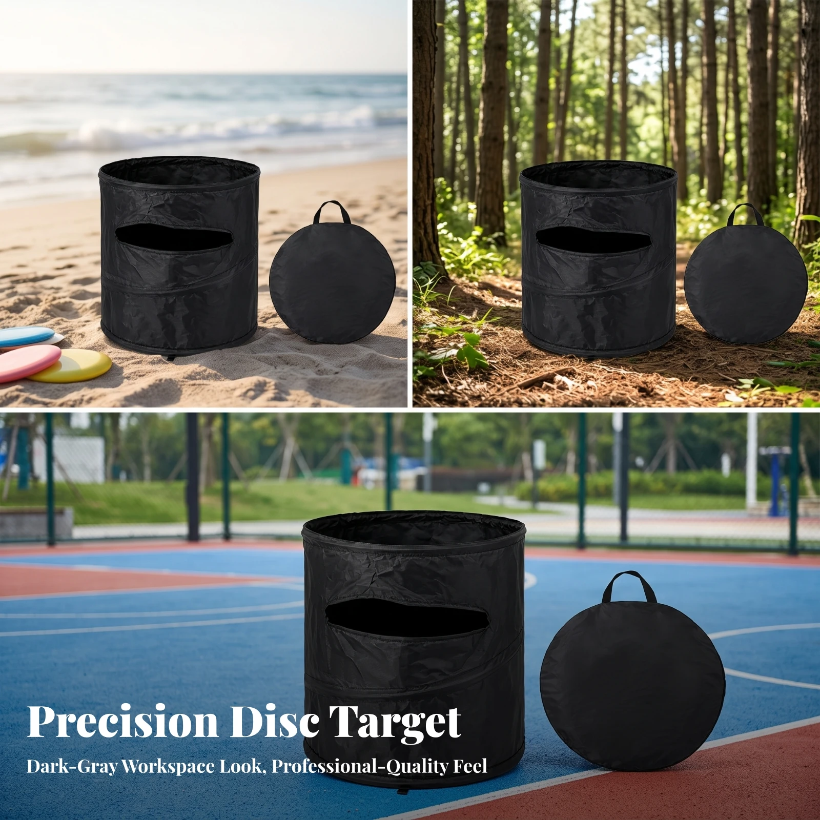 Disc Throwing Training Container Heavy-Duty Oxford Cloth Target Container Collapsible Target with Carry Bag Compact Stable - view 4