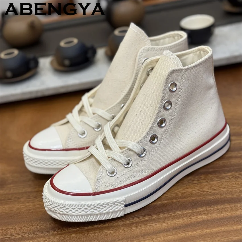 Women's High Top Lace Up Casual Canvas Shoes Spring Summer Breathable Running Shoes Oxfords Bottom Lacing Sneakers Shoes Mujer
