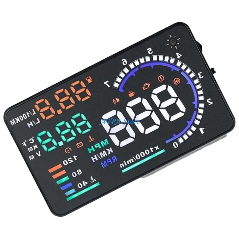 

U13C Security Alarm Car Real Time Speed Clock HUD Speedometer Projector 5.5''