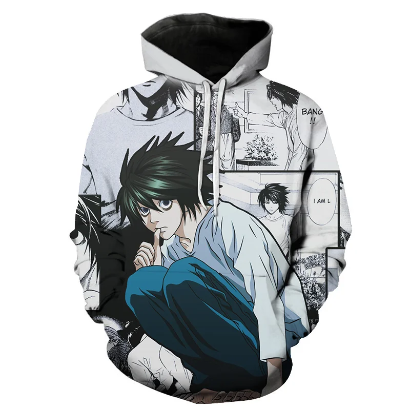 

2021 Classic anime DEATH NOTE 3d Hoodies Autumn Fashion Hoodie harajuku Hip Hop Men Women Hooded Sweatshirt Asian size xxs-7xl