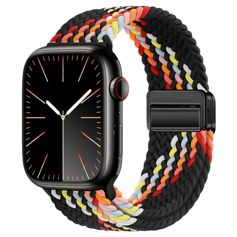 Gevlochten band voor Apple Watch-band 44 mm 40 mm 45 mm 46 mm 49 mm 41 mm 38 Magnetische nylon armband iWatch-serie se 7 6 8 9 10 Ultra 2