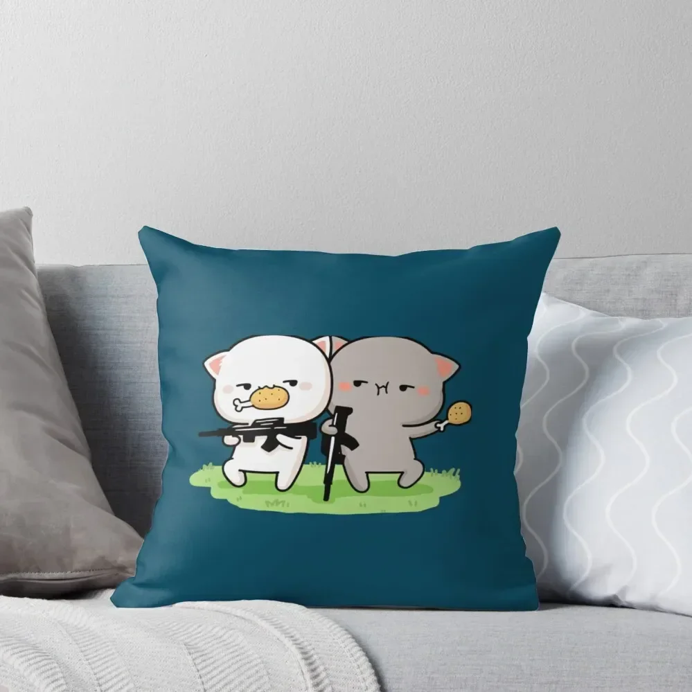 

Cat peach and goma Eating And Shooting Throw Pillow Cushion Cover Decorative Cushions Christmas Pillowcase pillow