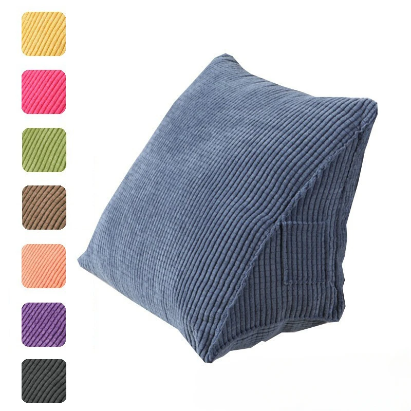 Triangular backrest Reading Pillow Backrest non-slip Small Back Bedside Lumbar Stuffed Pillow Sofa Anti-extrusion Not Deformed