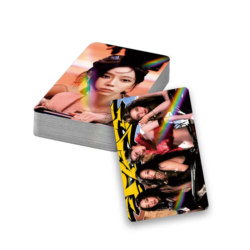 Laser flash card aespa new 30 double-sided small cards, boxed photo cards, collection library, support ins cards, greeting cards
