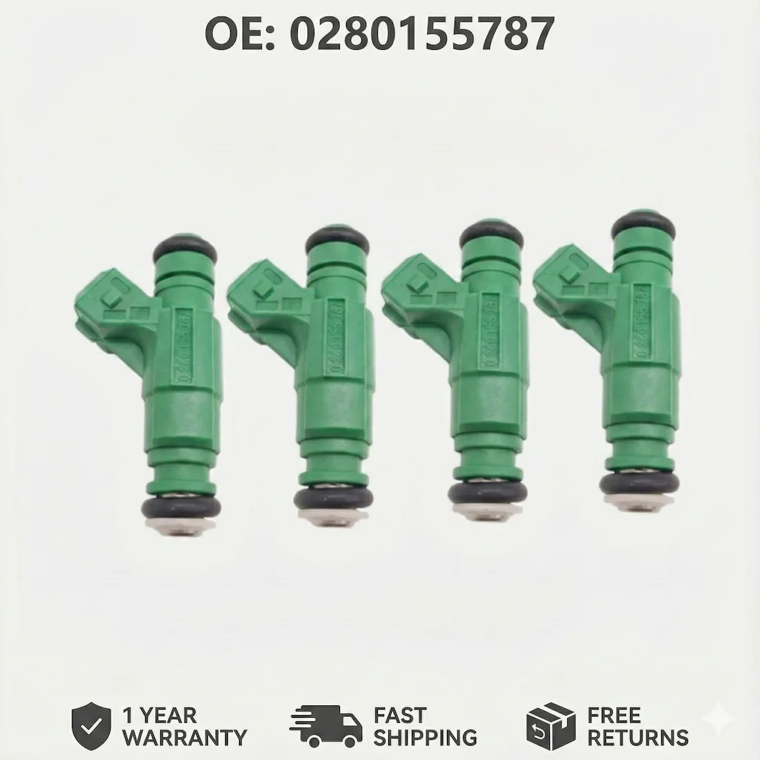 

4Pcs Remanufactured Fuel Injectors 0280155787 For Land Rover Discovery 2 Range Rover P38 4.0L 4.6L Thor V8 ERR6600 Green