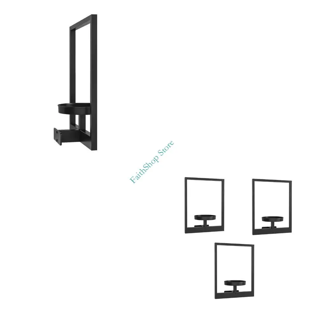 

124E Contemporary Iron Wall Mount Shelf Plant Display Office Home Space Saving 3 Pack