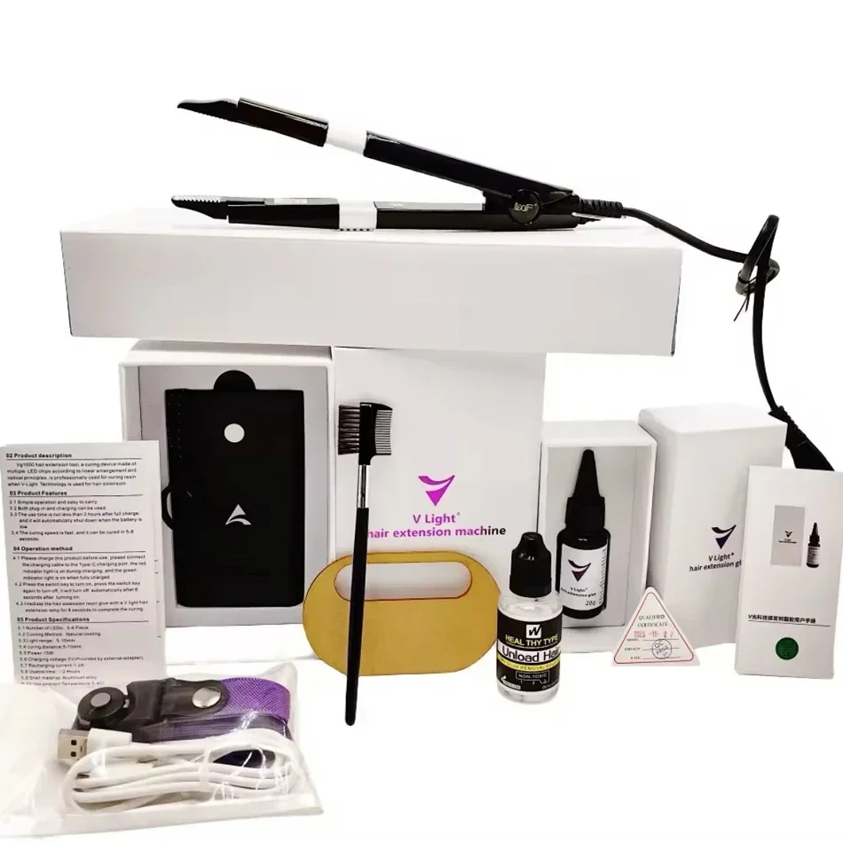 V-Light Technology Hair Extension Machine new system tape hair extension set v light hair extensions tools for salon