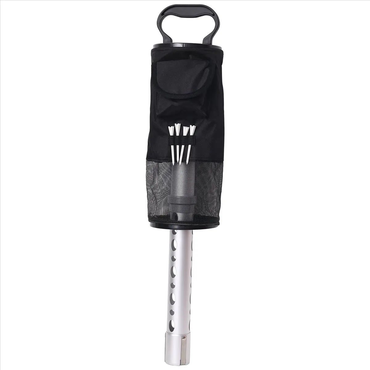 (ABYM) Shags Bag for Golf Balls,Golf Ball Retriever with Detachable Aluminum Alloy Tube, Golf Shags Bags with Pocket&Tee Holder