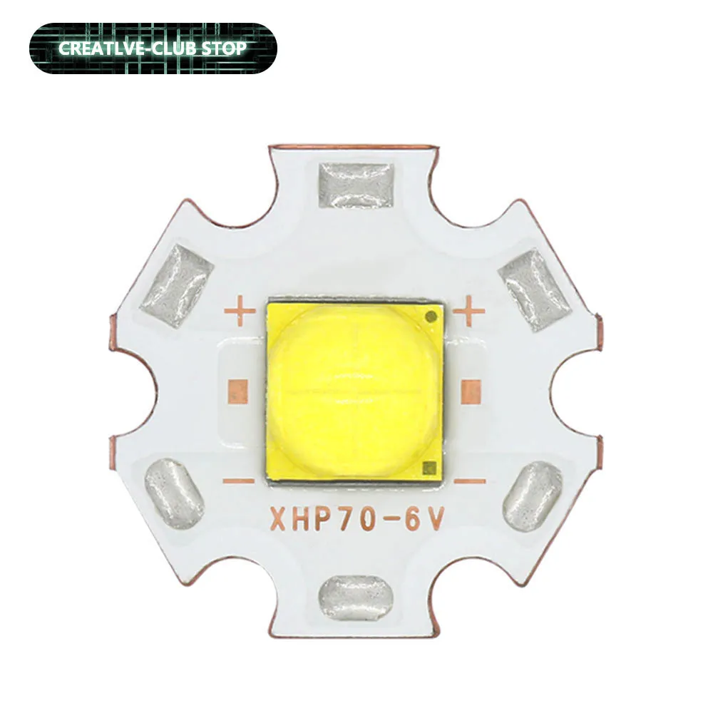 Latarka Oryginalna XHP50 XHP70 XHP50.2 XHP70.2 2 generacji Chłodna Biel Emiter LED DC 6V 12V z Miedzianą Płytą Drukowaną 16mm 20mm