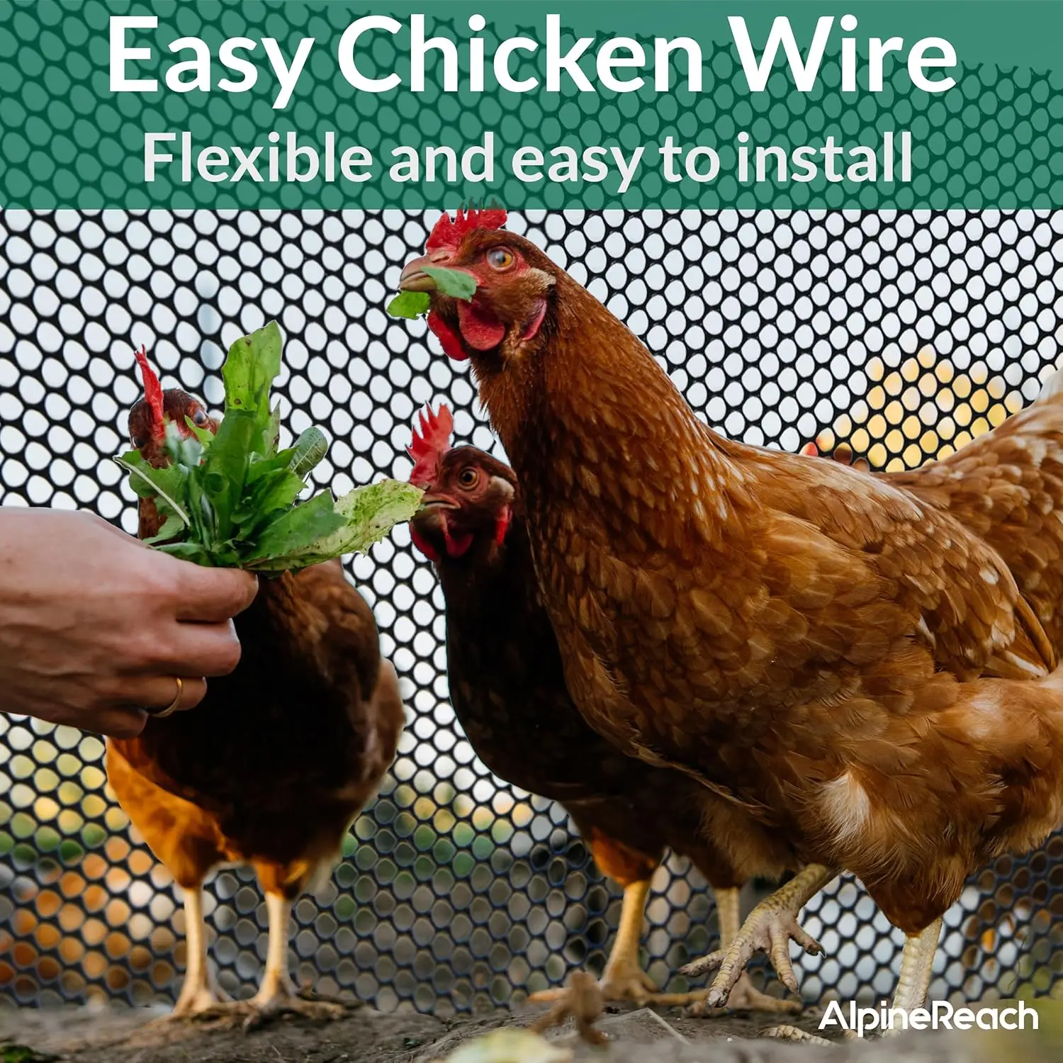 Plastic Wire Mesh Fence Roll 1.3ft x 30ft with Zip Ties for Poultry, Dogs, Rabbit Barrier & Gardening