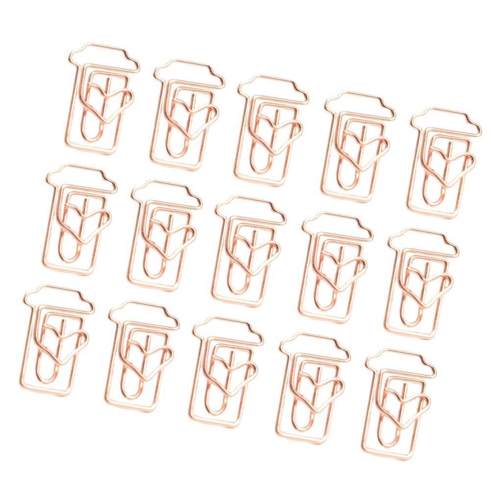 

24pcs Rose Gold Paper Clips Creative Shape for Office School Bookmark Notebook Calendar Markers Sticker Notes
