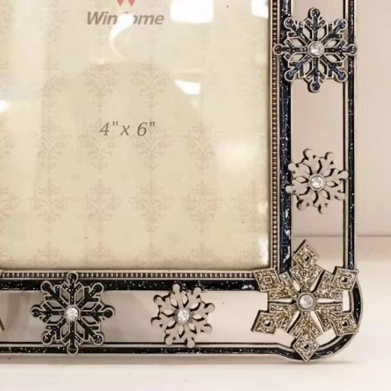 Designer Photo Framing Snowflake Pattern Picture Frame Light Luxury Frames Creative Picture Frame Cornice Home Decoration