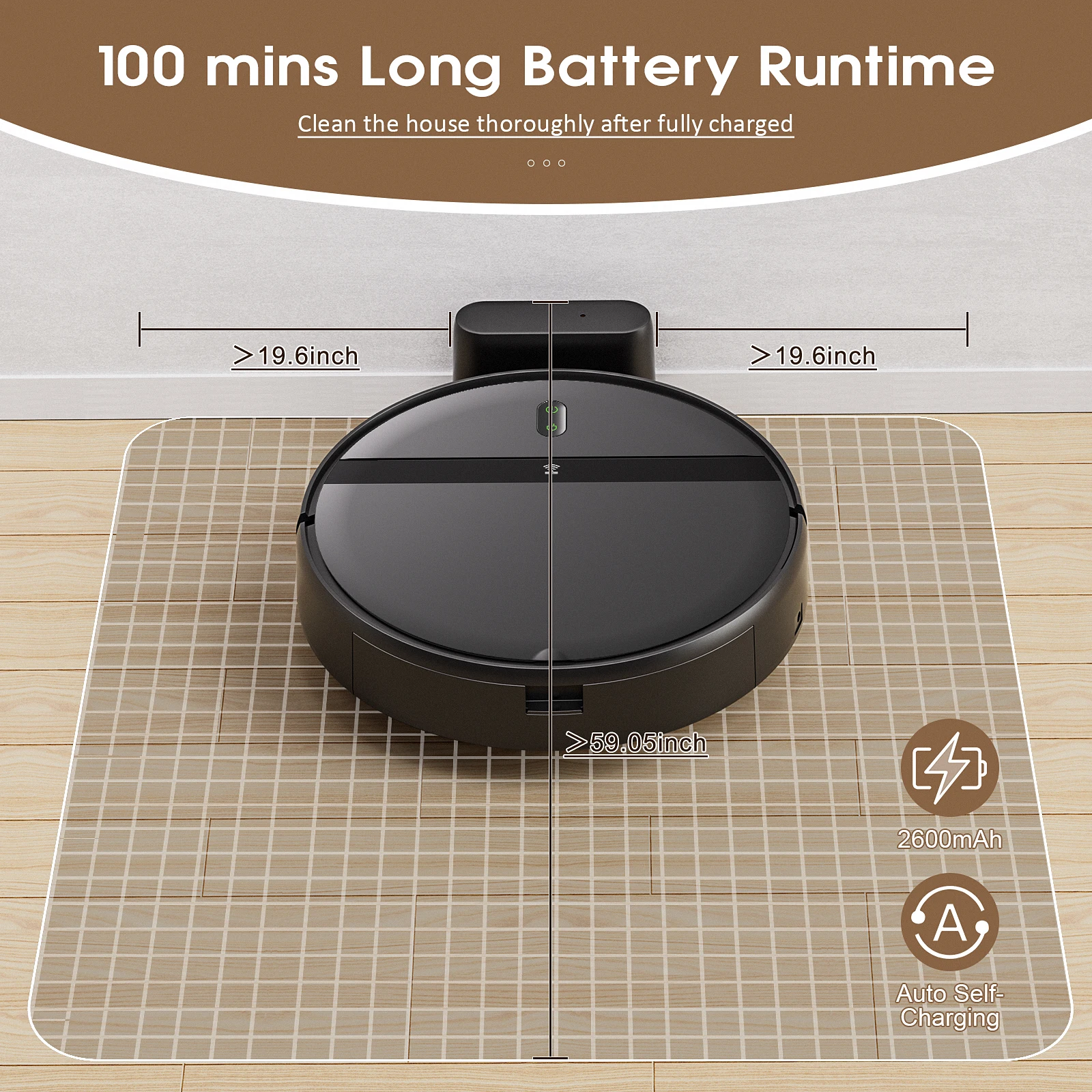 RAYFURN G20 Robot Vacuum 6000Pa 3in1 Mop & Sweep Smart WiFi/App Control Auto-Clean & Charge Pet Hair Z-Path Anti-Drop/Climb