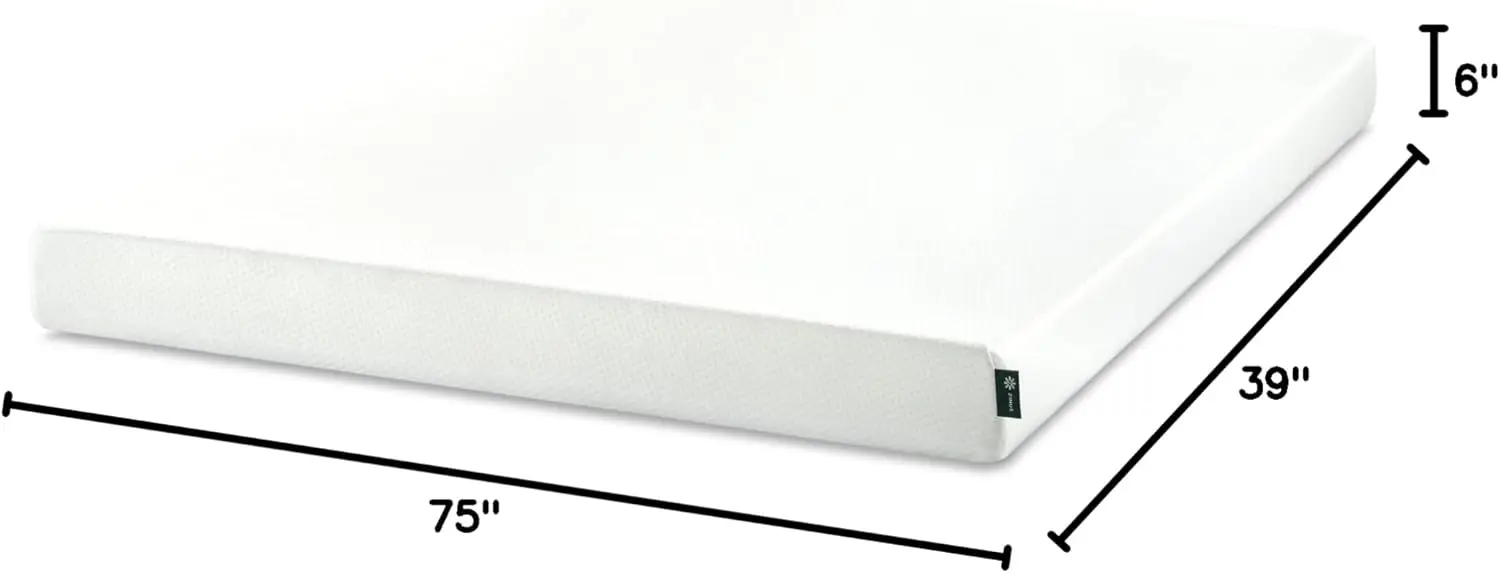 

6 Inch Green Tea Memory Foam Mattress [New Version], Twin, Fiberglass free, Medium Firm Feel, Zoned Pressure Relief