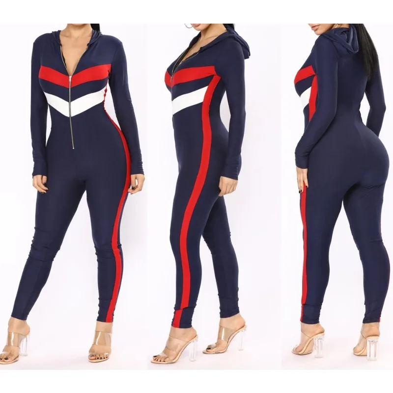 

Женские длинные комбинезоны Krisnanas с капюшоном, весна-лето 2026, стильные леггинсы с длинными рукавами и молнией спереди, спортивная одежда