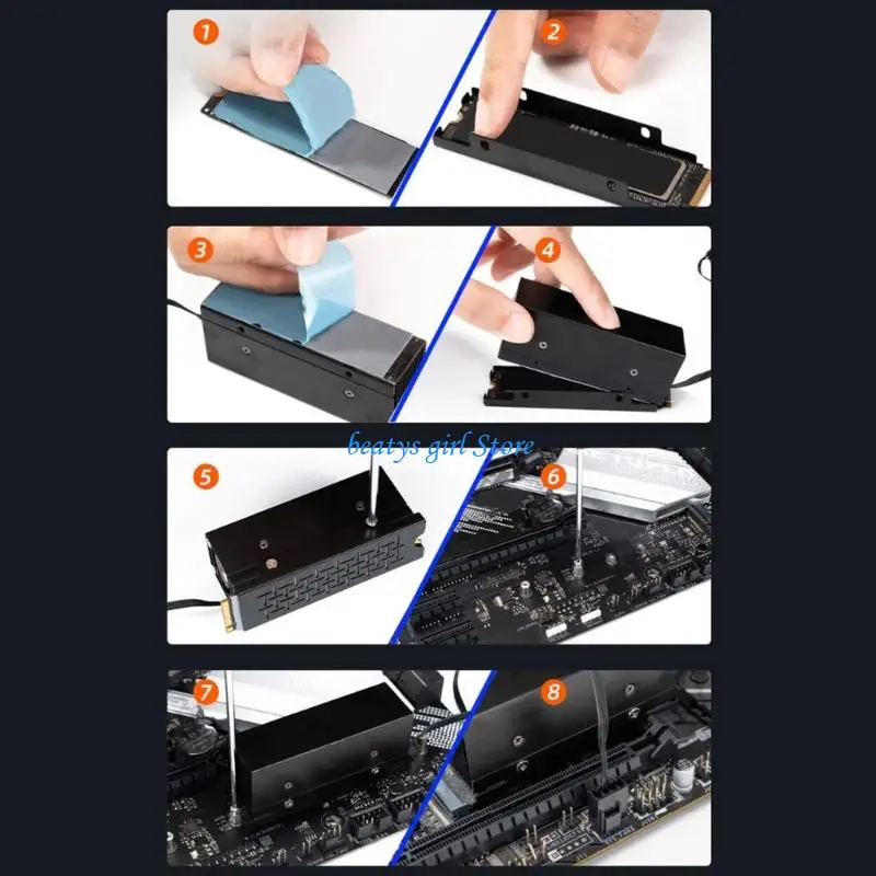 C7AB Wide Compatibility M.2 SSD Coolers With Double Coppers Cooling Channels And Instants Temperature Readout