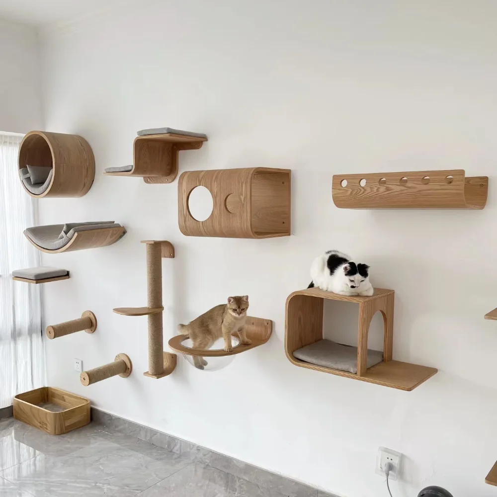 Полка для лазанья для кошек, настенная сизалевая когтеточка, гамак, башня для кошачьего дерева, жердочки для лазания, мебель для домашних животных, аксессуары для кошек