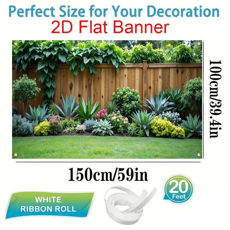 2D-Planarbanner, 1 Stück, farbenfrohes Gartenlandschafts-Zaunbanner – Geschenk für Outdoor-Partys und Festivals – Detail 5