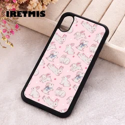 Iretmis Phone Cover Case For iPhone X XS Max XR 11 12 13 PRO MINI 14 15 16 Plus Rubber Silicone Starry Bunny