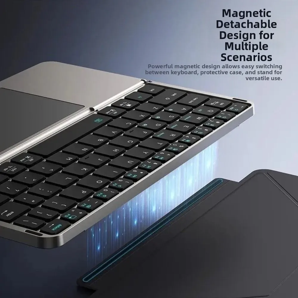 Bluetooth 5.3 Wireless Bluetooth Keyboard Universal Detachable Rechargeable Keyboard Ergonomic with Touchpad