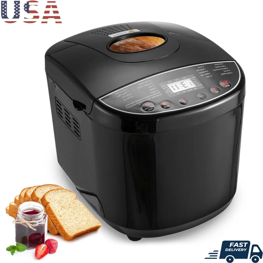 Macchina per il pane multifunzionale a 19 modalità Apparecchio per impasto da 2 libbre Macchina per il pane automatica con rivestimento in ceramica con opzione senza glutine e