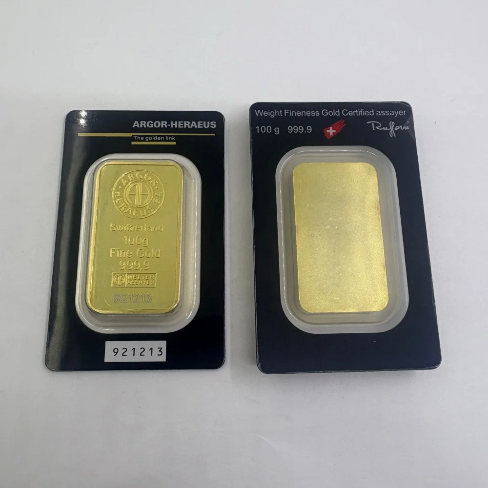 Niet-magnetische vergulde gouden staaf, goudbar, APMEX, met verschillende serienummers, in verzegelde verpakking, voor verzamelaars. - afbeelding 1