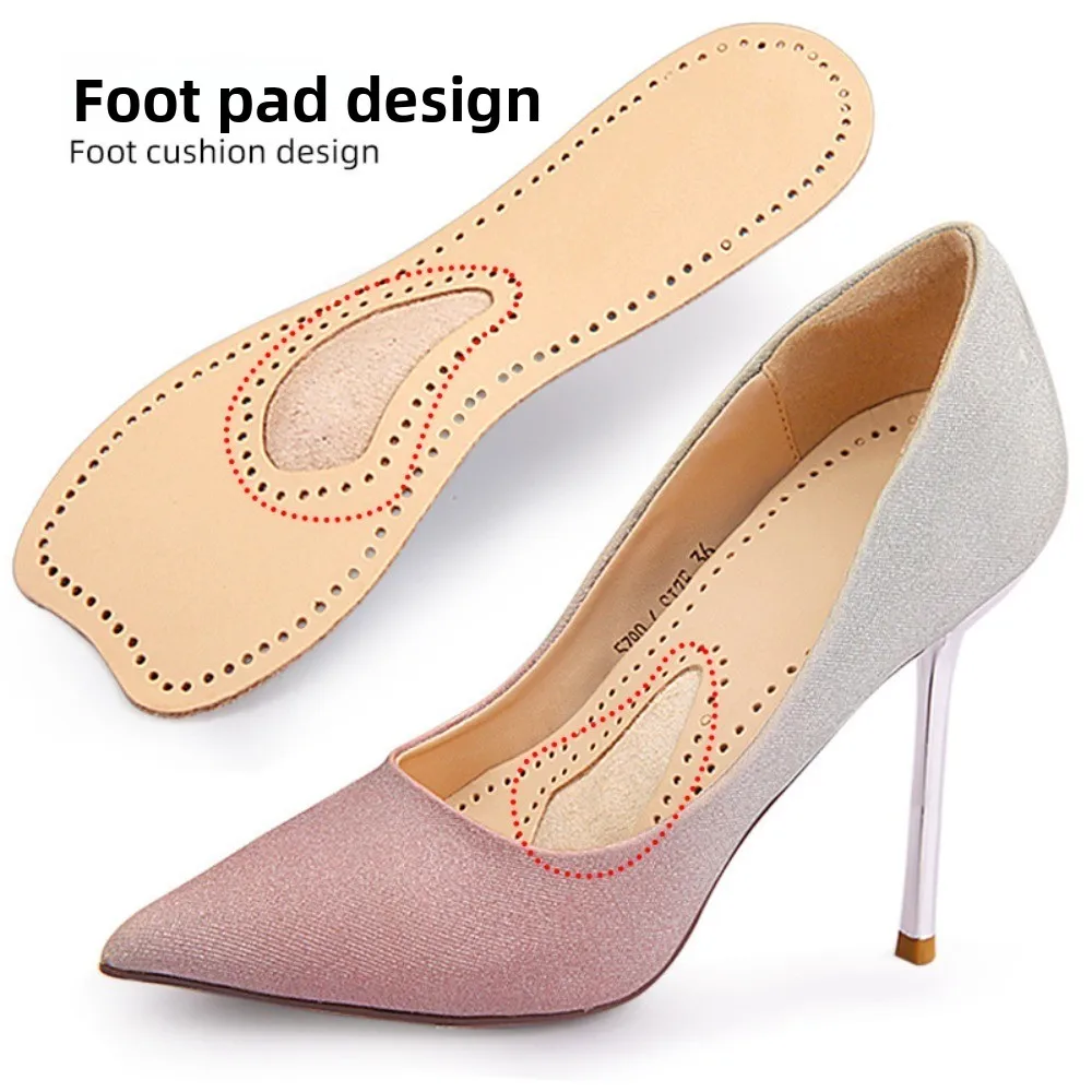 

Shoe-pad Women Sandal Insoles Soft Bottom Non Slip High-heeled Shoes Insoles Sweat Absorption Cowhide Shoes Stickers Pad