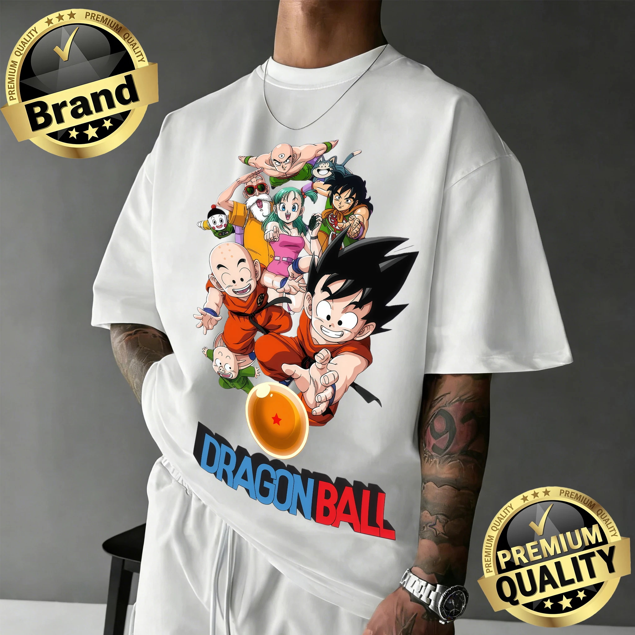 2026 Sommer Dragon Ball Herren T-Shirt 100% Baumwolle Oversized Retro Goku Krillin Bulma Aufdruck Unisex Casual Tee für Anime-Fans Y2k