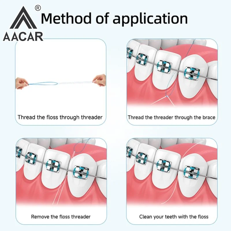خيط تنظيف الأسنان خيط جر الأسنان تنظيف الفم لتاج هدفين جسر زرع هوب خيوط الأقواس الصلب الجر #2