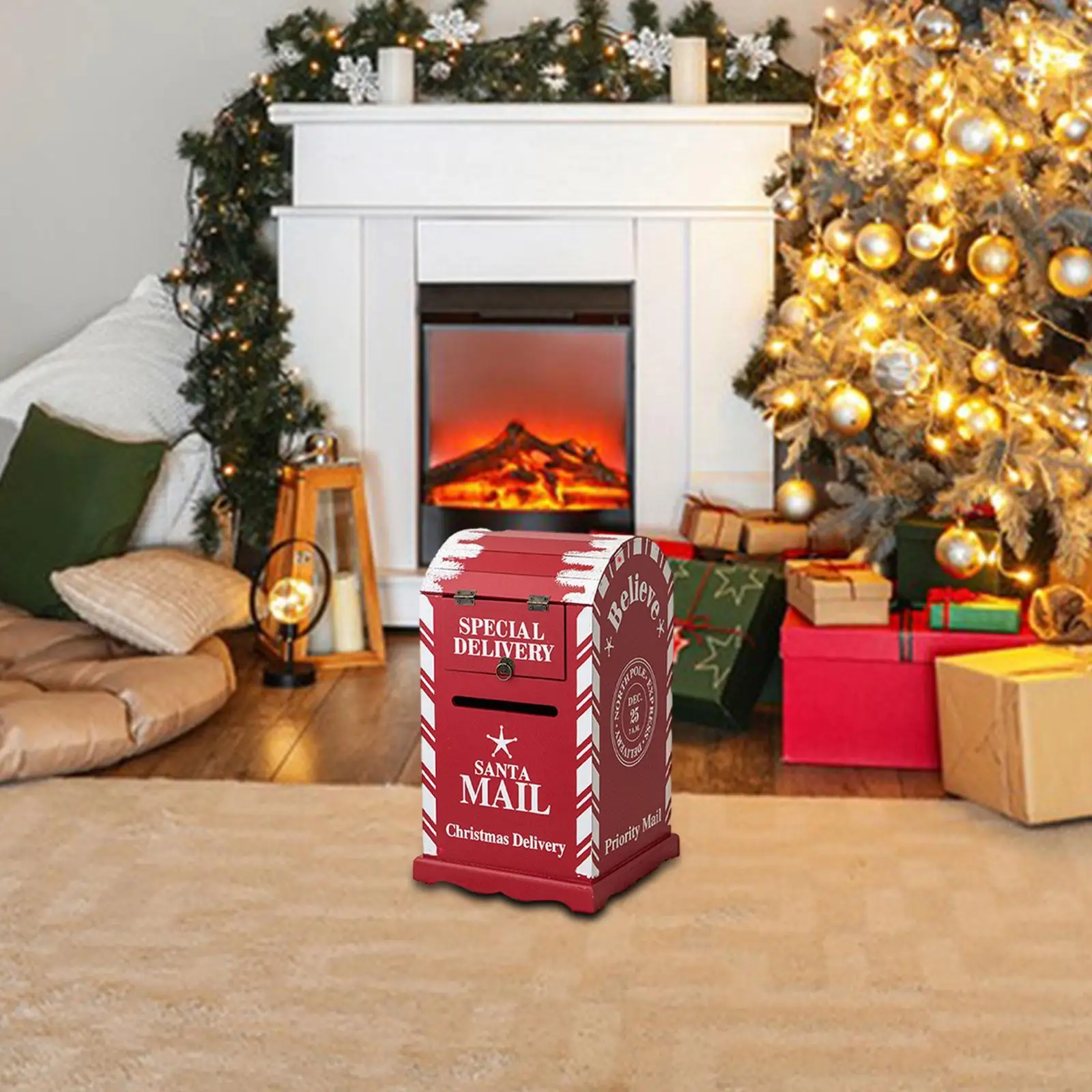 

Рождественский почтовый ящик, простой в использовании рождественский почтовый ящик для вечеринки, дома, входная дверь