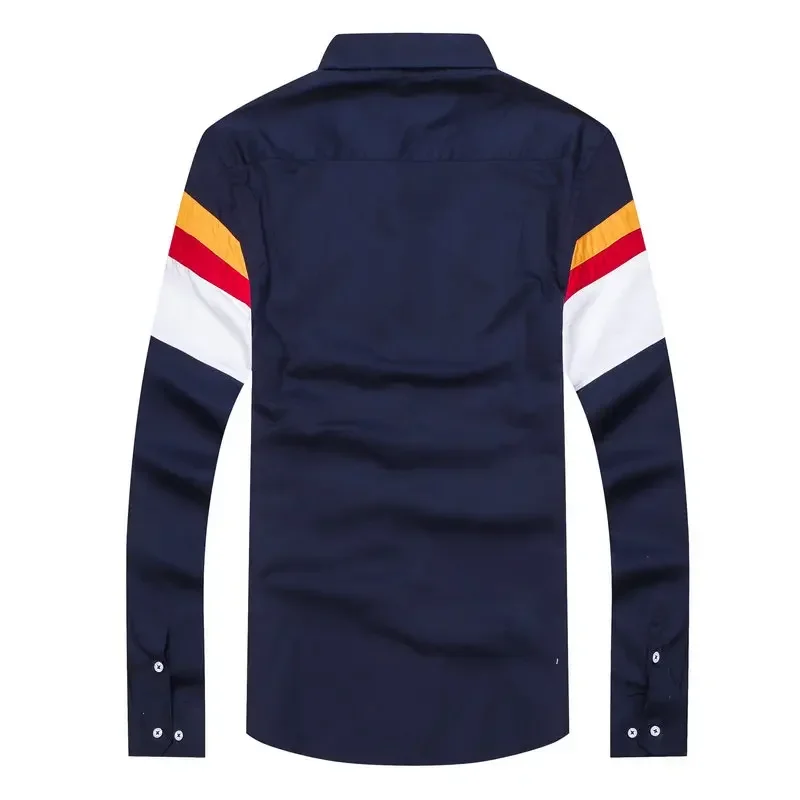 NEW HOTSEL Faconnable Men\'s Brand Casual Long Sleeve Shirts Social Homme Striped Shirt Camisa Hombre Masculina Chemise Tops