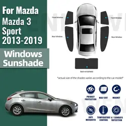 For Mazda 3 Sport Hatchback 2013-2019 Car Window Sunshade Magnetic Curtain Sun Shade Visor Net Mesh Protect Kids