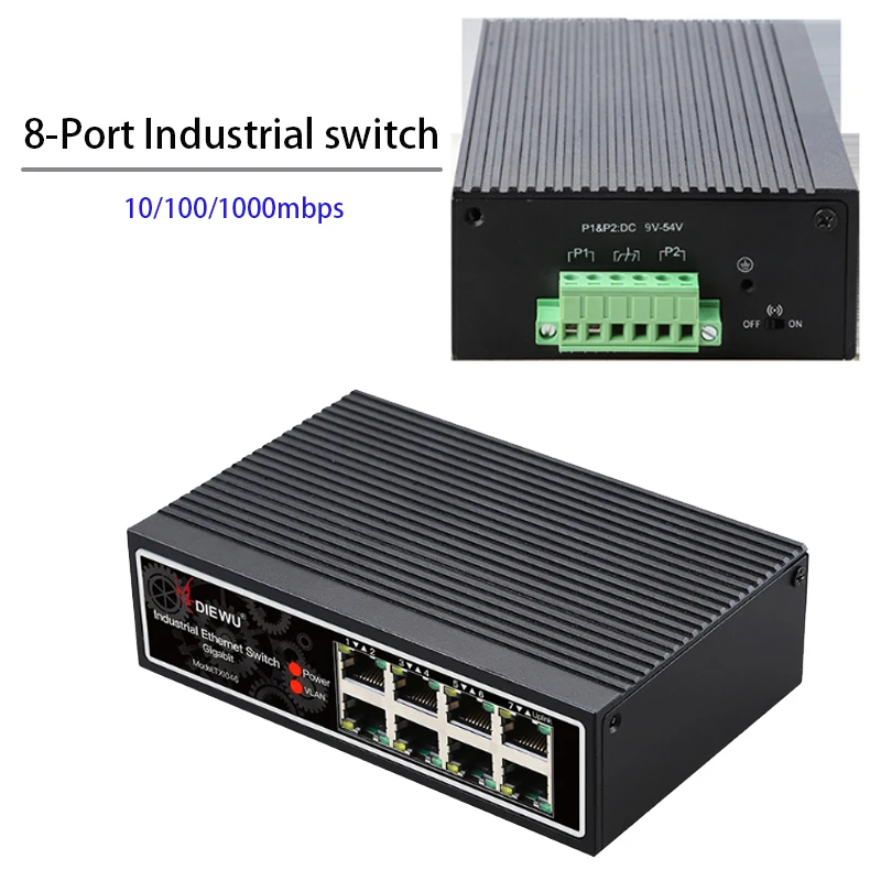 

Plug and Play 10/100/1000mbps LAN HUB Signal enhancement Industrial 8-port gigabit switch game Internet Splitter network switch