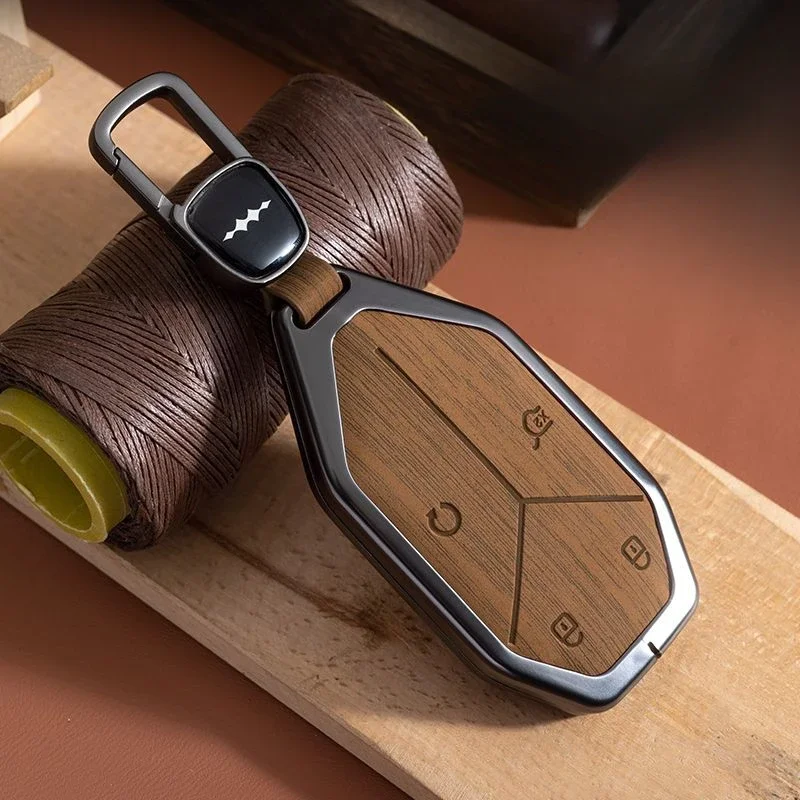 Zinc Alloy Leather Car Key Case Cover Shell Fob For BYD Equation Leopard 8 Leopard 5 2024 2025 Protection Holder Accessories
