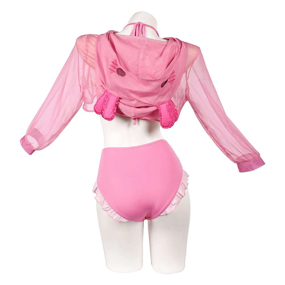 Cute Salamander Shark Cosplay Swimsuit Cartoon Animals Women Bikinis Set Swimwear Roleplay Outfits Halloween Carnival Suit view 3