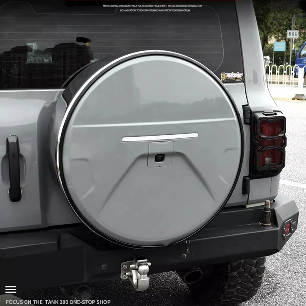 2022 2023 2024 Stainless Steel Car Spare Tire Cover Full Package Tailgate Tire Cover For Tank 300 Off-raod Modified Accessories