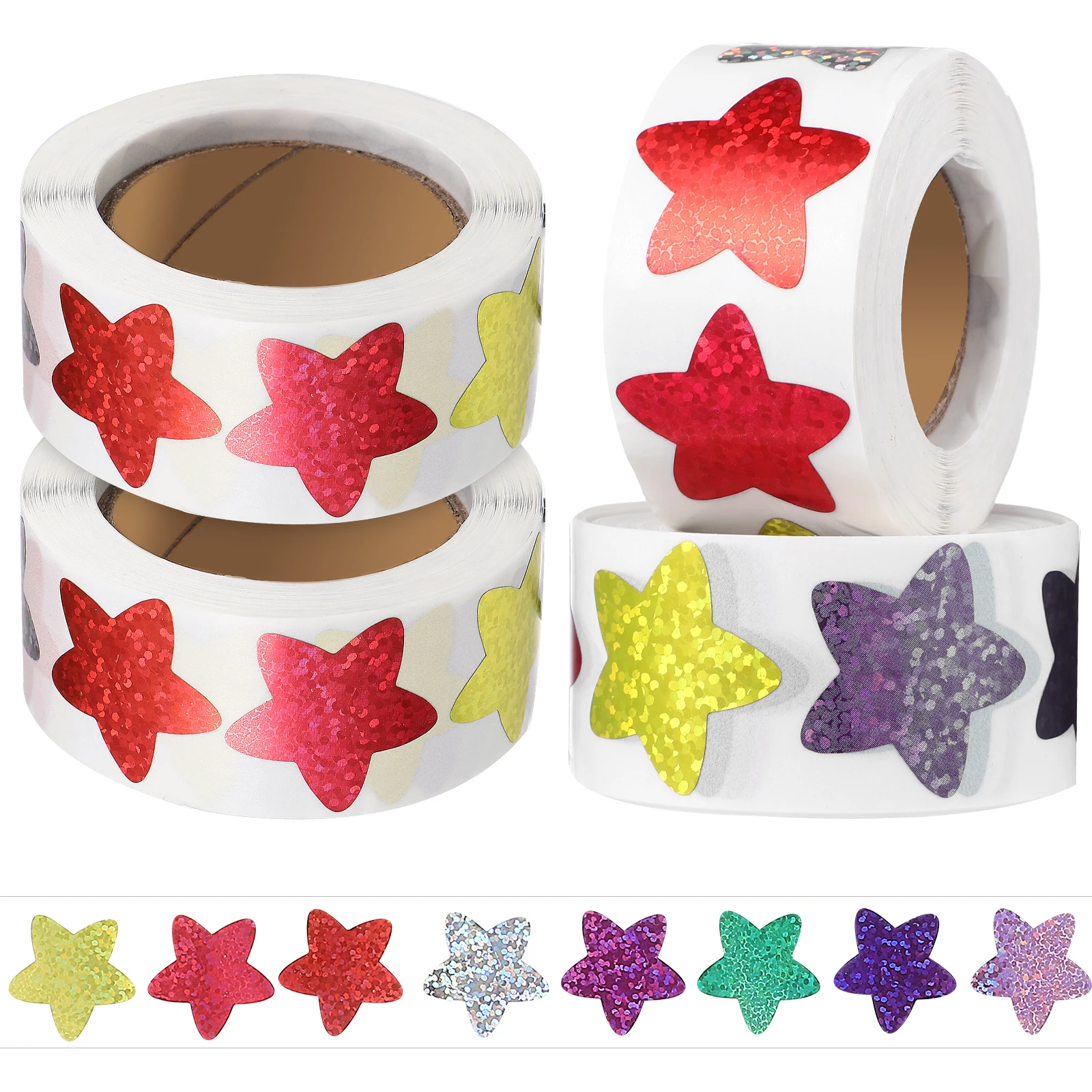 

4 Rolls Stickers Self Adhesive Reward Kids Teacher Stickers For Kids Cute Creative Paper School Gift Box Decorative Mini