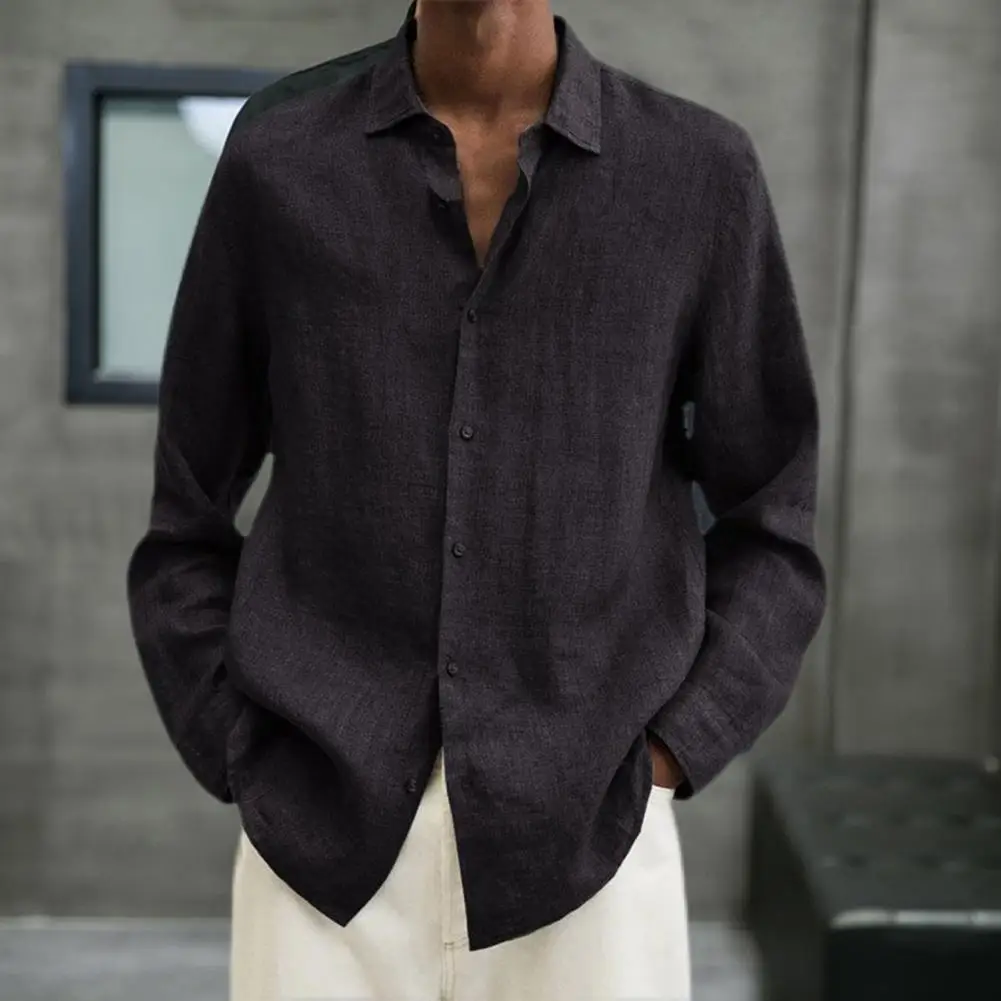Super Soft Stylish Men Shirt Blouse Casual Chemise Streetwear Men Blouse Washable Male Clothing