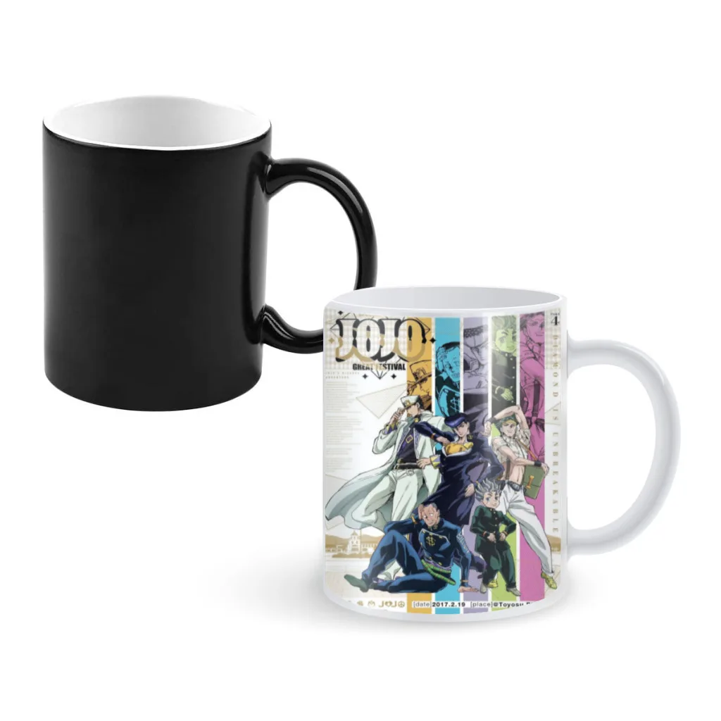 

JoJo's Bizarre Adventure Coffee Milk Cup Mocha Cat Panda Bear Couple Christmas Mug Kawaii Cups Original Mugs 11oz