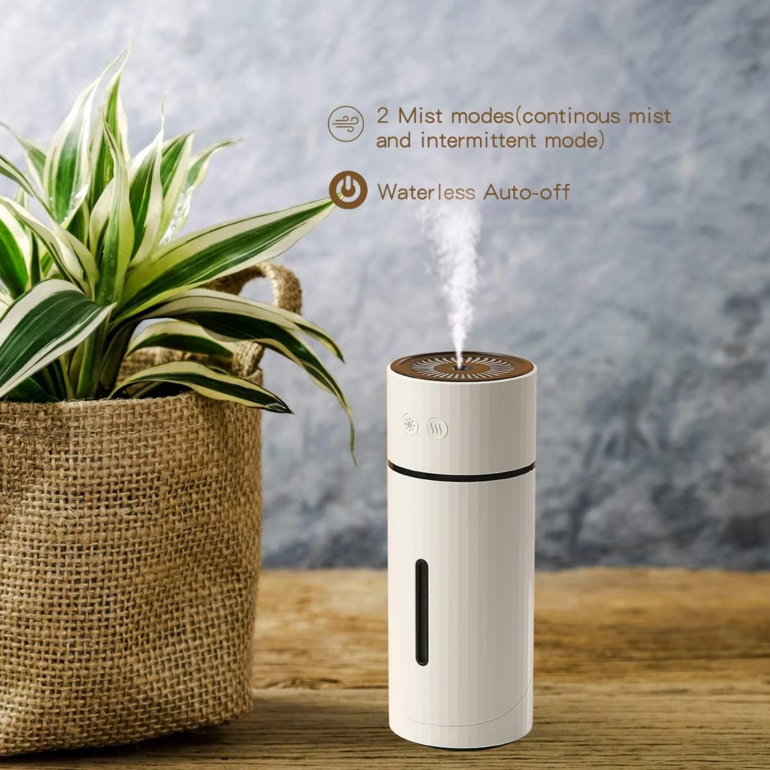 ชาร์จแบบพกพา Humidifiers,Cool Mist mini Humidifier ปรับมุม, 260ml ถังน้ําขนาดเล็ก Humidifier USB Powered,
